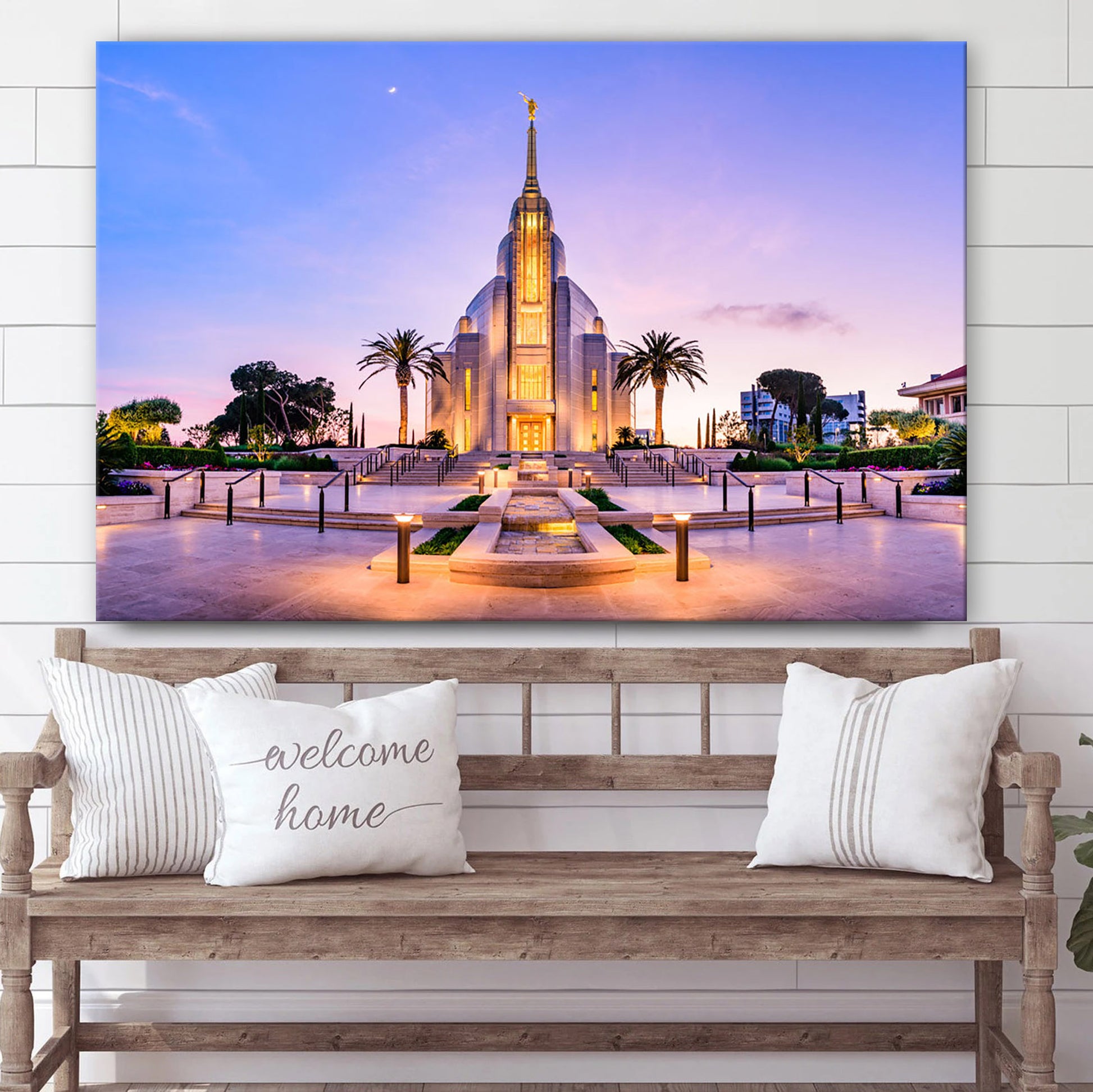 Rome Temple Summer Evening Canvas Wall Art - Jesus Christ Picture - Canvas Christian Wall Art