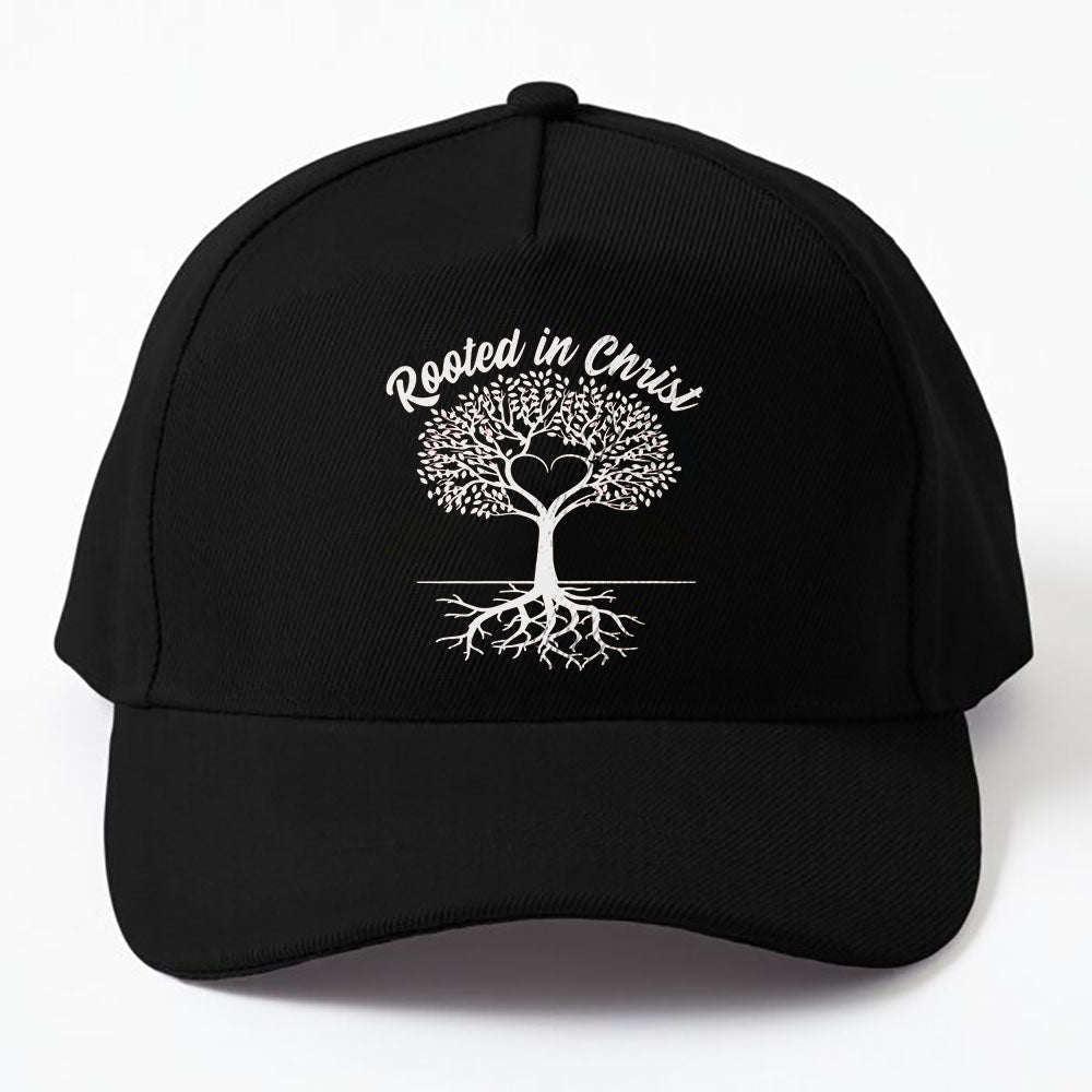 Rooted In Christ Jesus Believer Christians Tree Art Cap