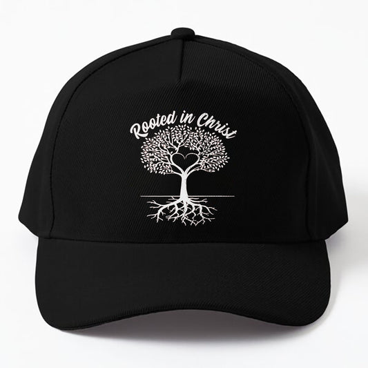 Rooted In Christ Jesus Believer Christians Tree Art Cap