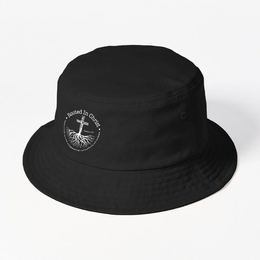 Rooted In Christ Jesus Cross Pray Bible Verse Christian Bucket Hat