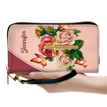 Rose Don‘T Worry About Anything Philippians 46 Scripture Gifts For Religious Women Clutch Purse For Women - Personalized Name