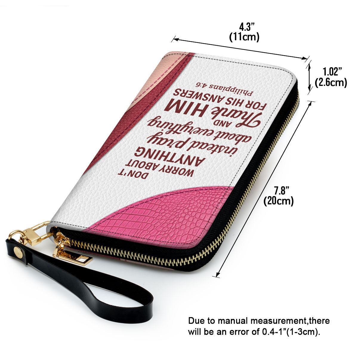 Rose Don‘T Worry About Anything Philippians 46 Scripture Gifts For Religious Women Clutch Purse For Women - Personalized Name