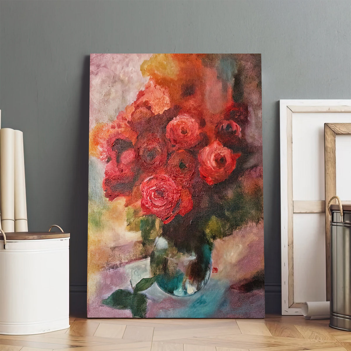 Roses Painting Canvas Wall Art - Canvas Wall Decor - Home Decor Living Room