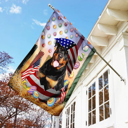 Rottweiler American Easter House Flags - Happy Easter Garden Flag - Decorative Easter Flags