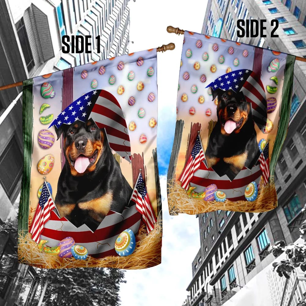 Rottweiler American Easter House Flags - Happy Easter Garden Flag - Decorative Easter Flags