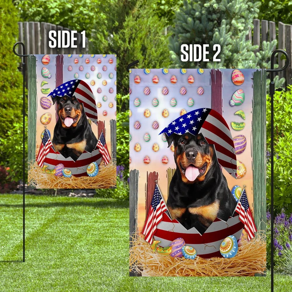 Rottweiler American Easter House Flags - Happy Easter Garden Flag - Decorative Easter Flags