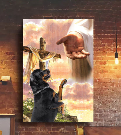 Rottweiler God Hand Canvas - Canvas Decor Ideas