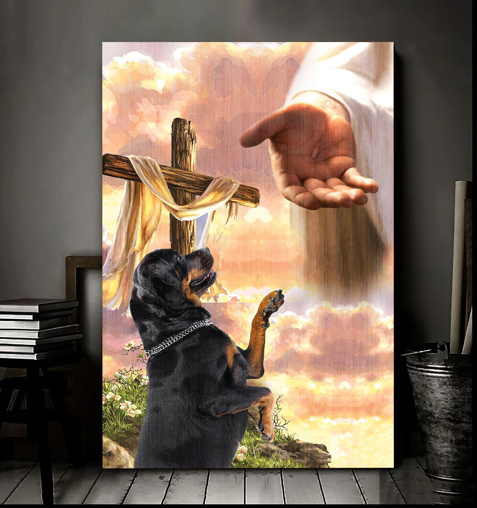 Rottweiler God Hand Canvas - Canvas Decor Ideas