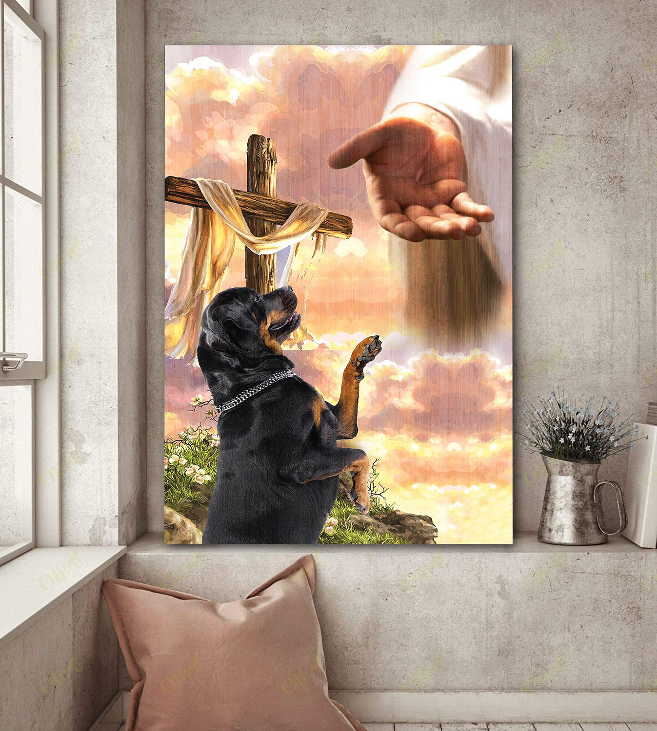 Rottweiler God Hand Canvas - Canvas Decor Ideas