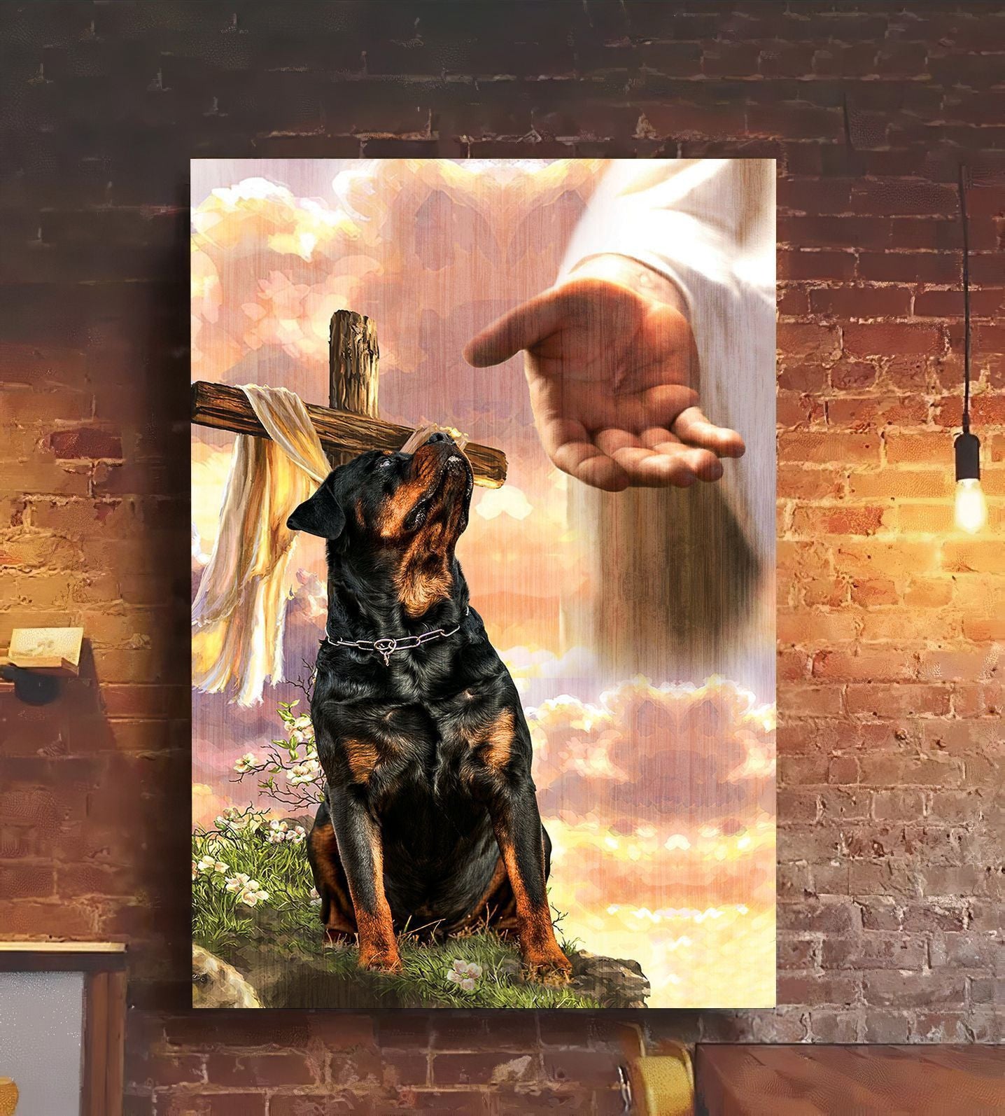 Rottweiler God Hand Photo Canvas - Canvas Decor Ideas