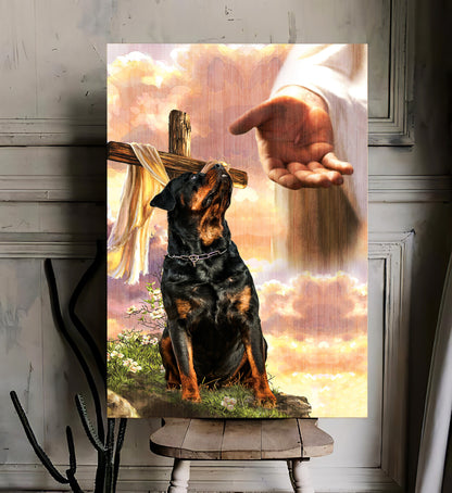 Rottweiler God Hand Photo Canvas - Canvas Decor Ideas