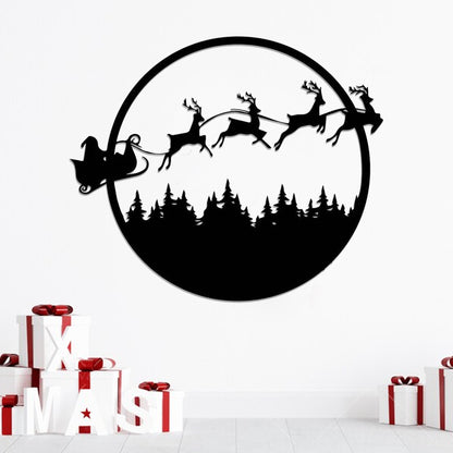 Round Metal Christmas Sign - Merry Christmas Metal Wall Sign - Ciaocustom