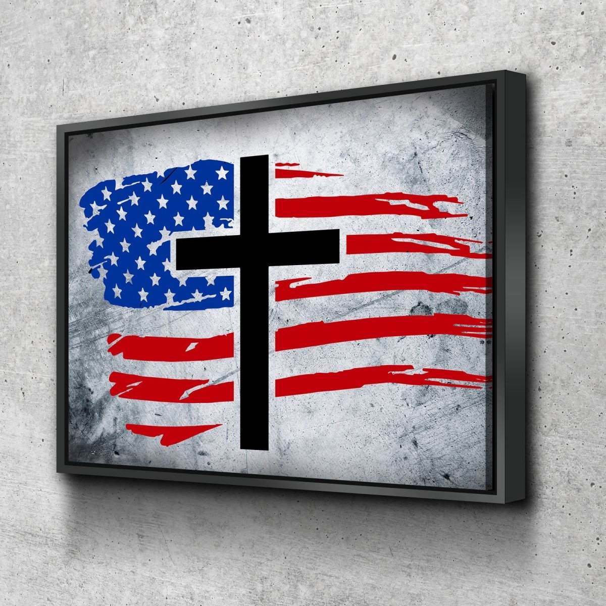 Rugged Look American Flag Patriotic Wall Art - Christian Canvas Wall Art