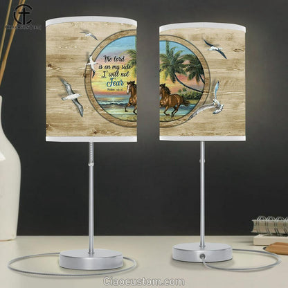 Running Horse The Lord Is On My Side Lamp Art Table Lamp - Christian Room Decor - Gifts For Horse Lovers
