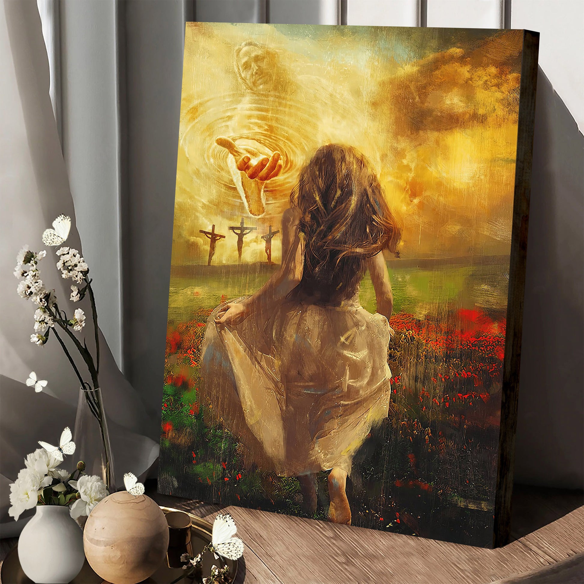 Running Toward Jesus Canvas Wall Art - Jesus Canvas Art - Christian Wall Canvas