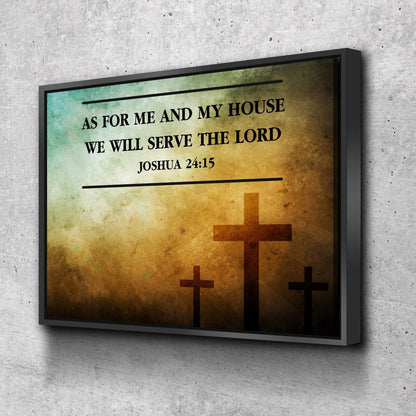 Rustic Crosses As For Me And My House We Will Serve The Lord Wall Art - Christian Canvas Wall Art