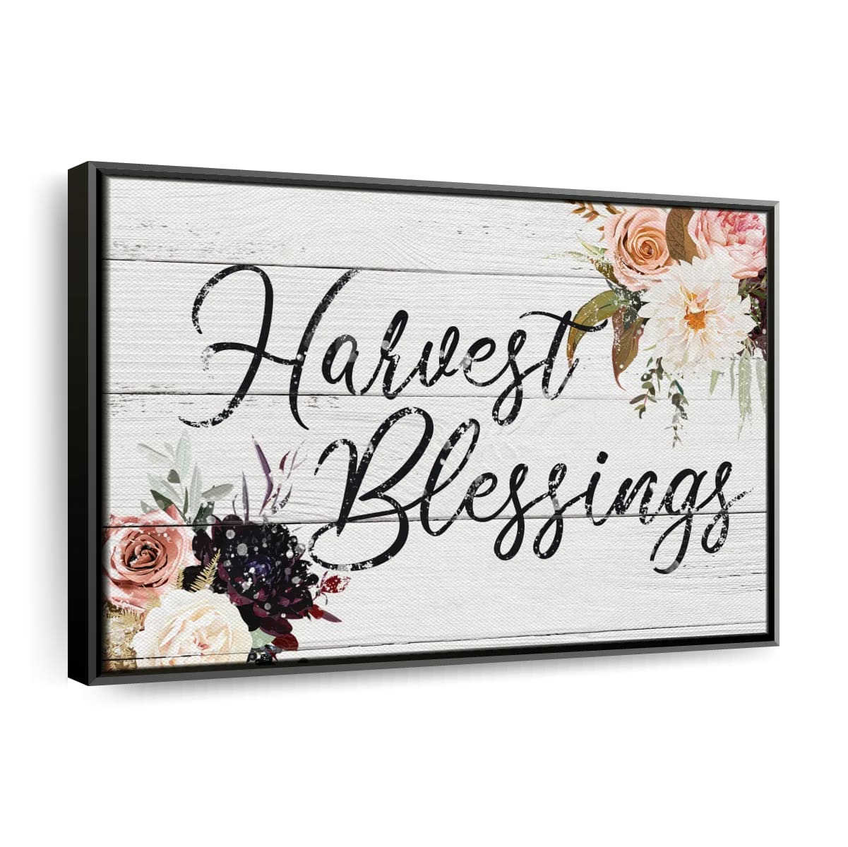 Rustic Harvest Blessings Canvas Wall Art - Christian Canvas Wall Art - Religious Wall Art Canvas