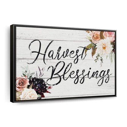 Rustic Harvest Blessings Canvas Wall Art - Christian Canvas Wall Art - Religious Wall Art Canvas