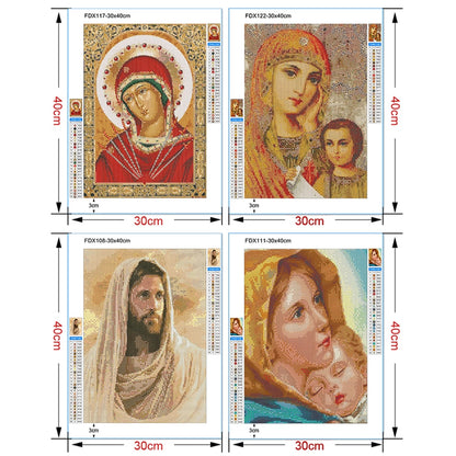 5D Diamond Painting of Mary Seven - Swords Piercing the Sorrowful Heart of Mary - DIY Full Round Cross Stitch & Rhinestones for Home Decor 9