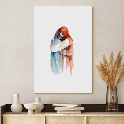 Sacred Embrace Modern Wall Art Jesus Painting Minimalist - Canvas Pictures - Jesus Canvas Art - Christian Wall Art