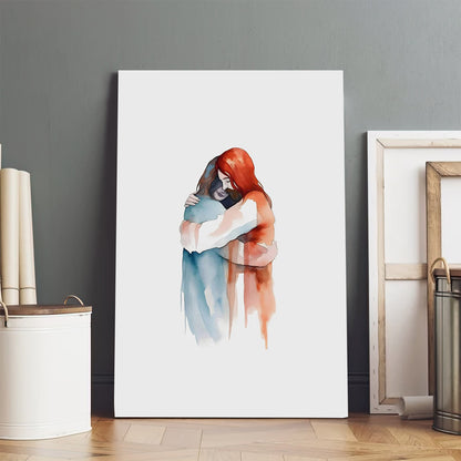 Sacred Embrace Modern Wall Art Jesus Painting Minimalist - Canvas Pictures - Jesus Canvas Art - Christian Wall Art