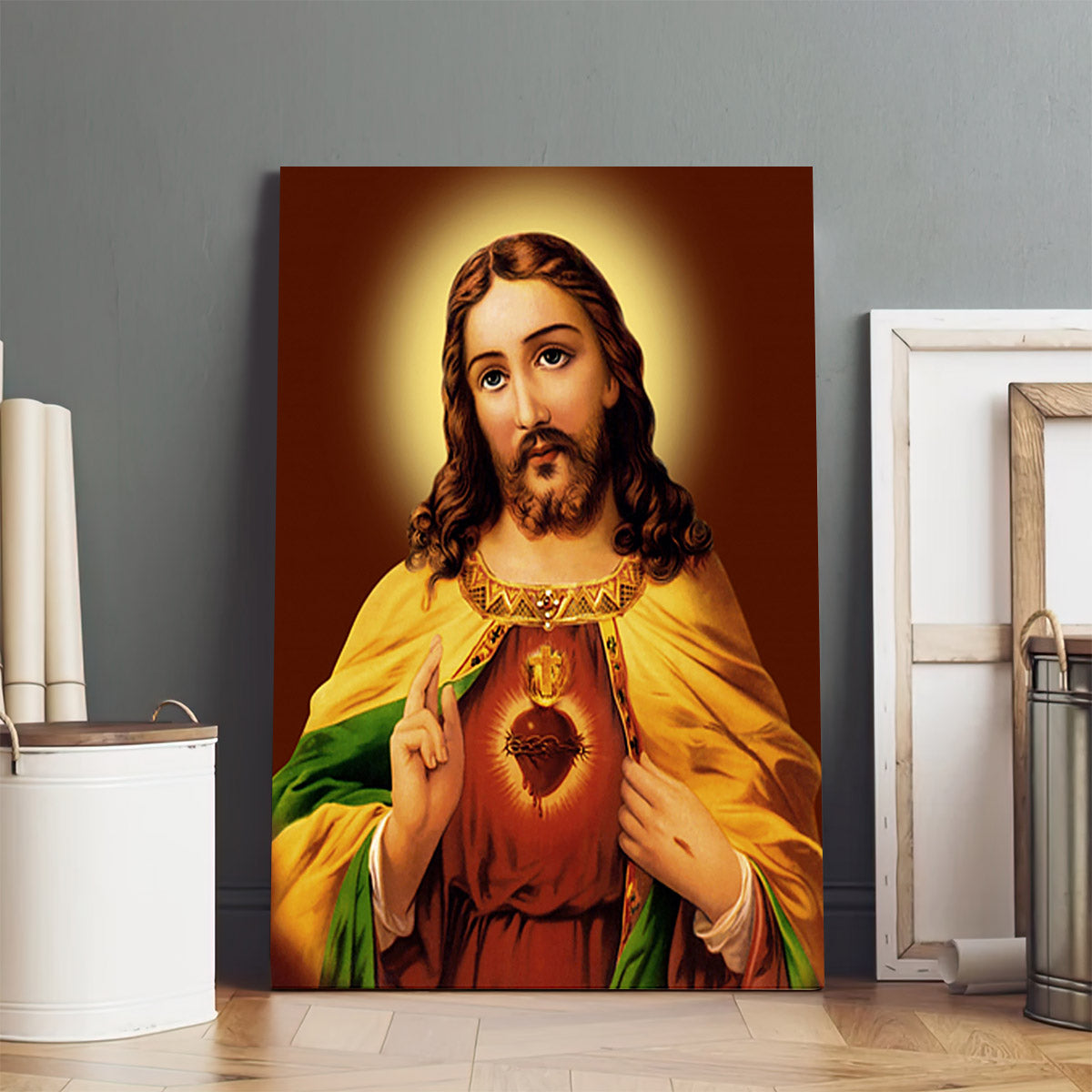 Sacred Heart Jesus Christ Canvas Wall Art - Jesus Christ Canvas - Christian Wall Art