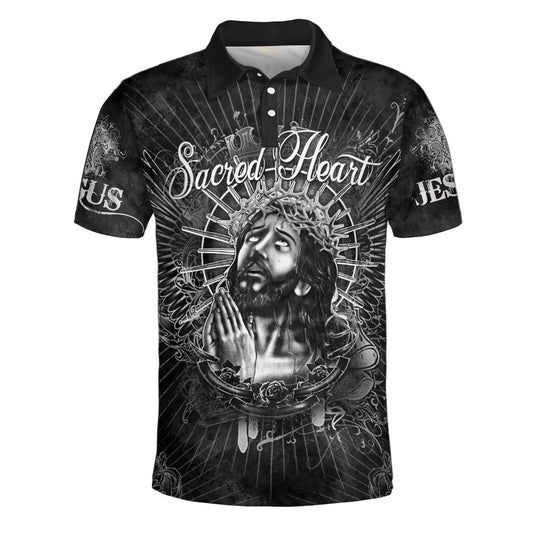 Sacred Heart Jesus Polo Shirt - Christian Shirts & Shorts