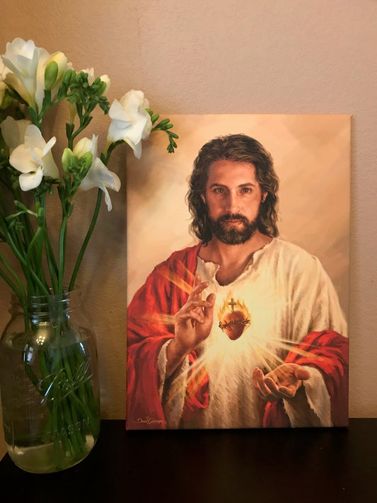 Sacred Heart Of Jesus Canvas Wall Art - Christian Wall Decor - Religious Gift