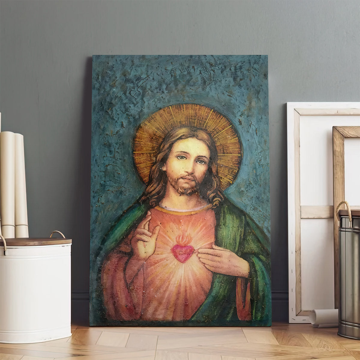 Sacred Heart Of Jesus Canvas Wall Art - Jesus Portrait Picture - Religious Gift - Christian Wall Art Decor