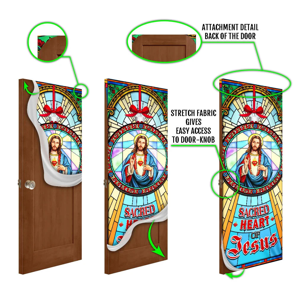 Sacred Heart Of Jesus Door Cover - Religious Door Decorations - Christian Home Decor