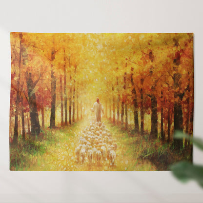 Jesus And The Sheep Tapestry - Safely Gathered In Original - Christian Tapestry - Jesus Tapestry - Religious Tapestry Wall Hangings - Ciaocustom