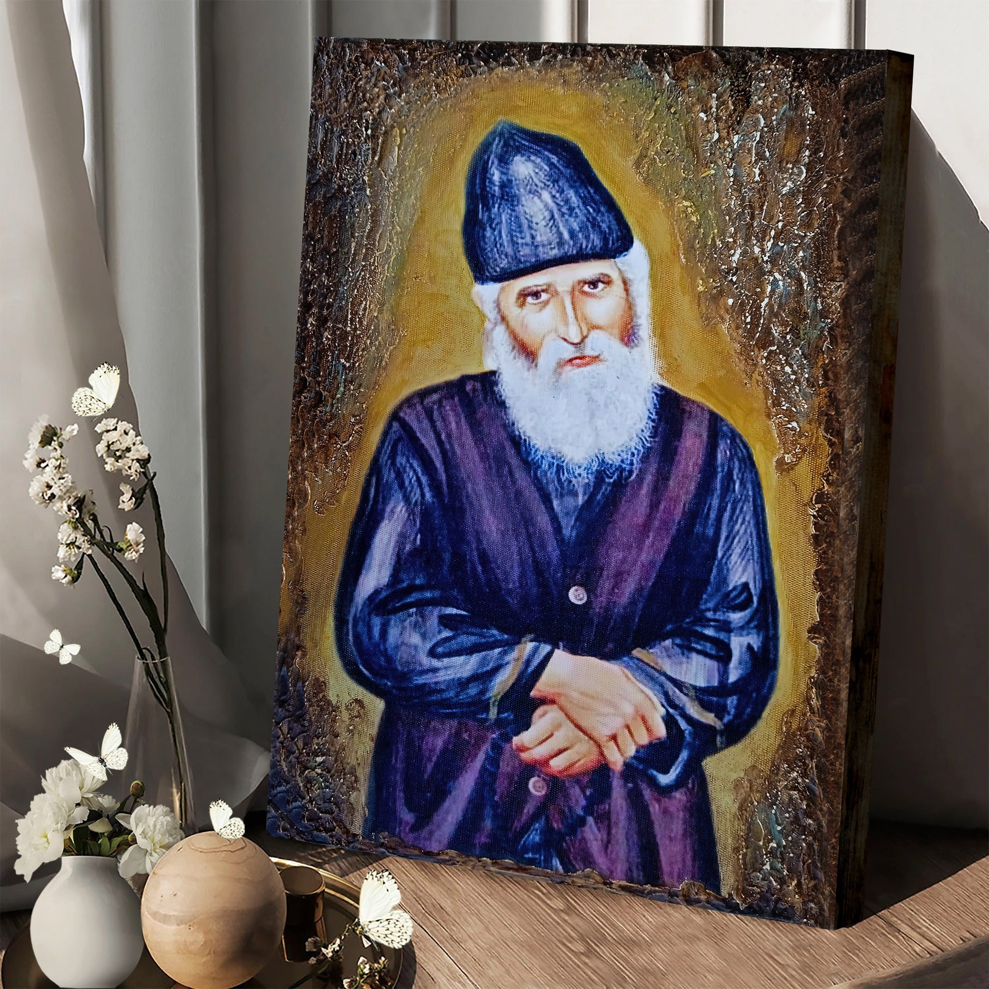Saint Paisios of Mount Athos Orthodox Canvas Wall Art - Christian Wall Art Decor - Religious Wall Art Canvas