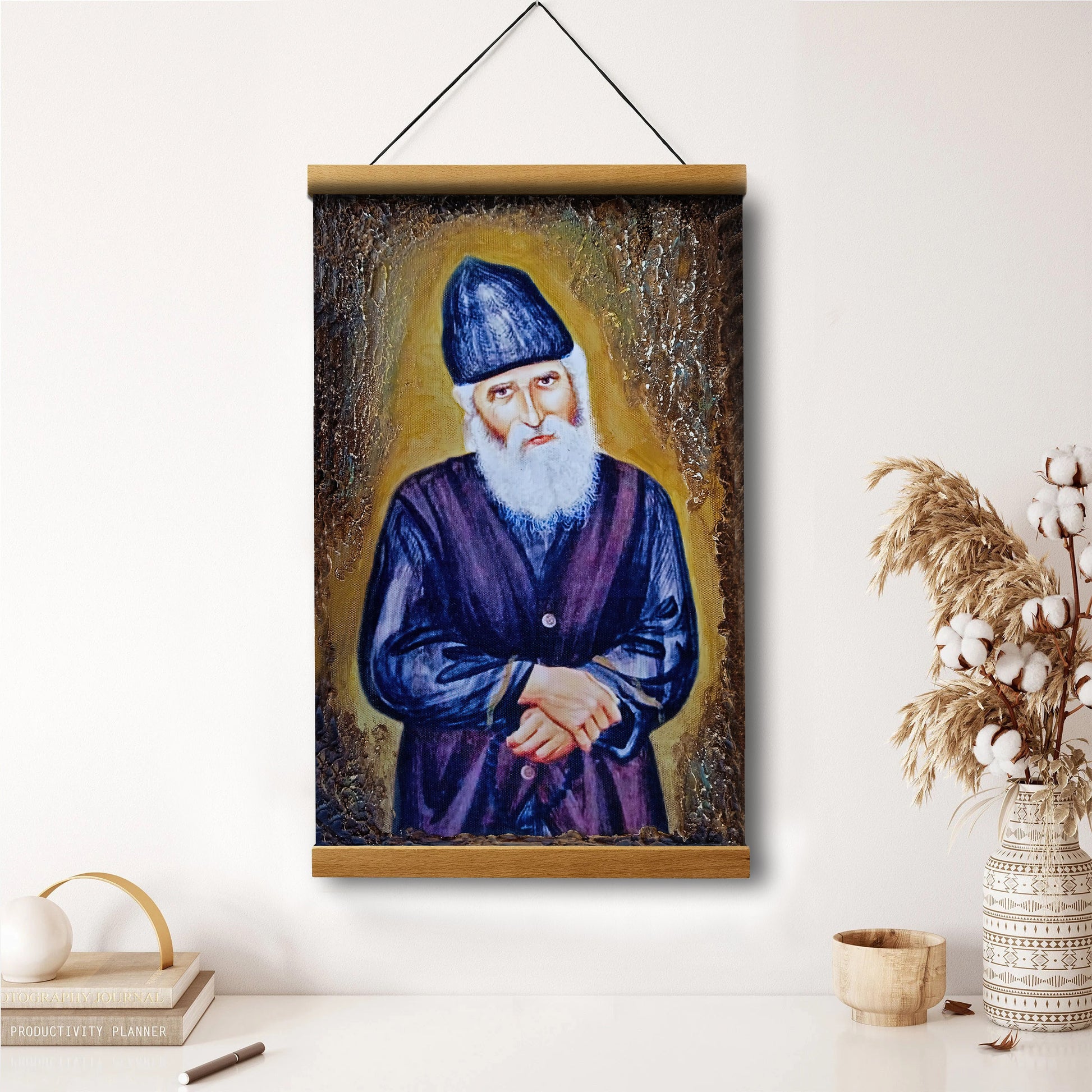 Saint Paisios of Mount Athos Orthodox Hanging Canvas Wall Art - Christian Wall Art Decor - Religious Hanging Canvas Wall Art