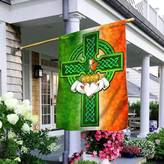 Saint Patricks Day Irish Celtic Cross House Flag - St Patrick's Day Garden Flag - St. Patrick's Day Decorations