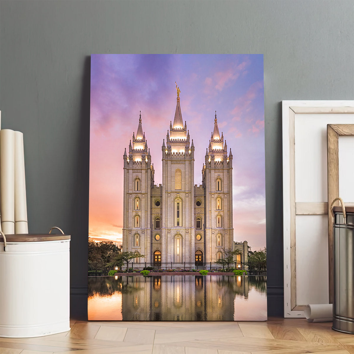 Salt Lake City Temple Glimmer Of Hope Canvas Pictures - Jesus Canvas Art - Christian Wall Art