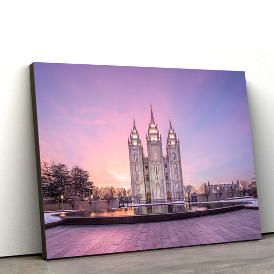 Salt Lake City Temple Glorious Promises Canvas Wall Art - Jesus Christ Picture - Canvas Christian Wall Art