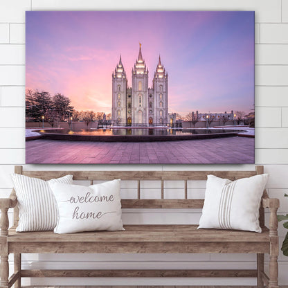 Salt Lake City Temple Glorious Promises Canvas Wall Art - Jesus Christ Picture - Canvas Christian Wall Art