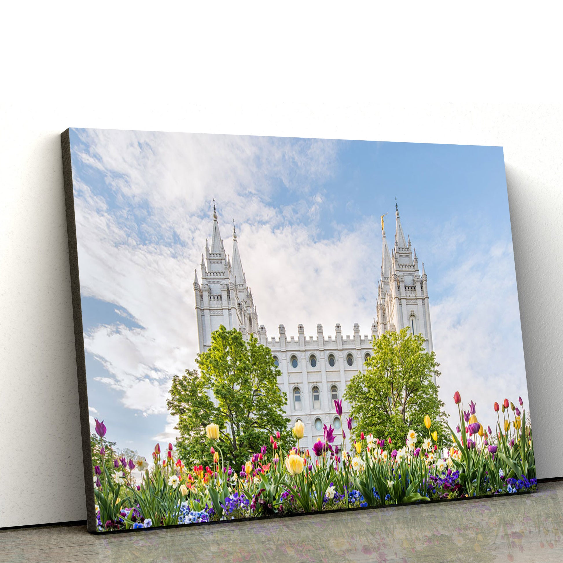 Salt Lake City Utah Temple Assurance Of Spring Canvas Wall Art - Jesus Christ Picture - Canvas Christian Wall Art