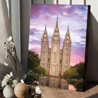 Salt Lake For Time And All Eternity Canvas Wall Art - Christian Wall Decor