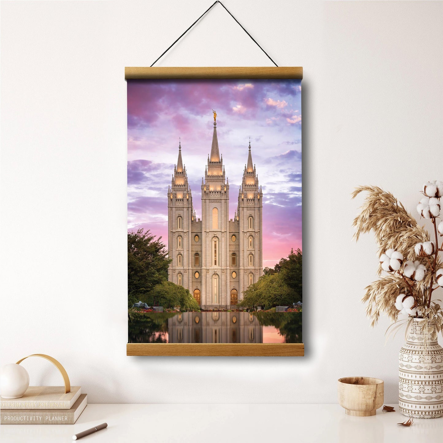 Salt Lake For Time And All Eternity Hanging Canvas Wall Art - Christian Wall Decor - Religious Canvas