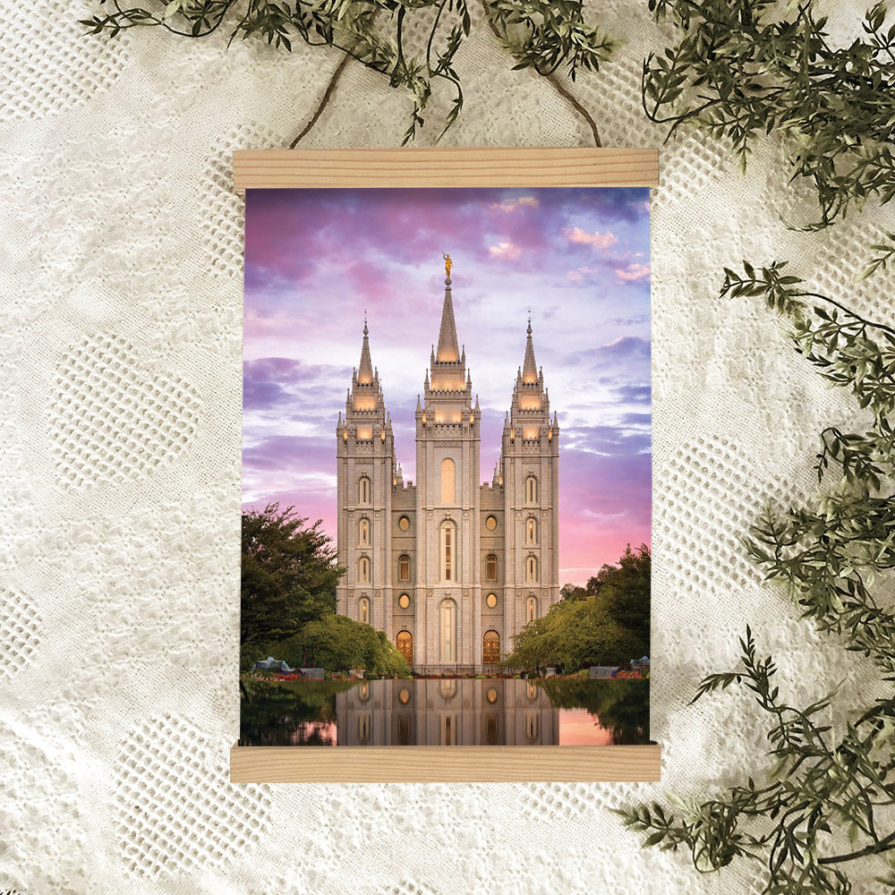Salt Lake For Time And All Eternity Hanging Canvas Wall Art - Christian Wall Decor - Religious Canvas
