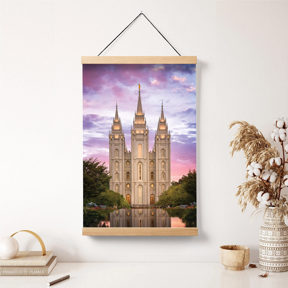 Salt Lake For Time And All Eternity Hanging Canvas Wall Art - Christian Wall Decor - Religious Canvas