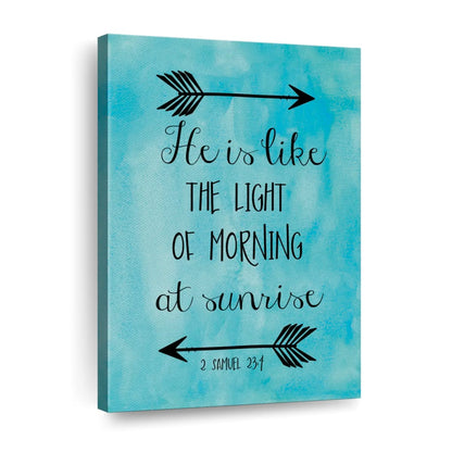 Samuel He Is Like The Light Wall Art Canvas - Canvas Religious Wall Art - Christian Wall Decor Living Room