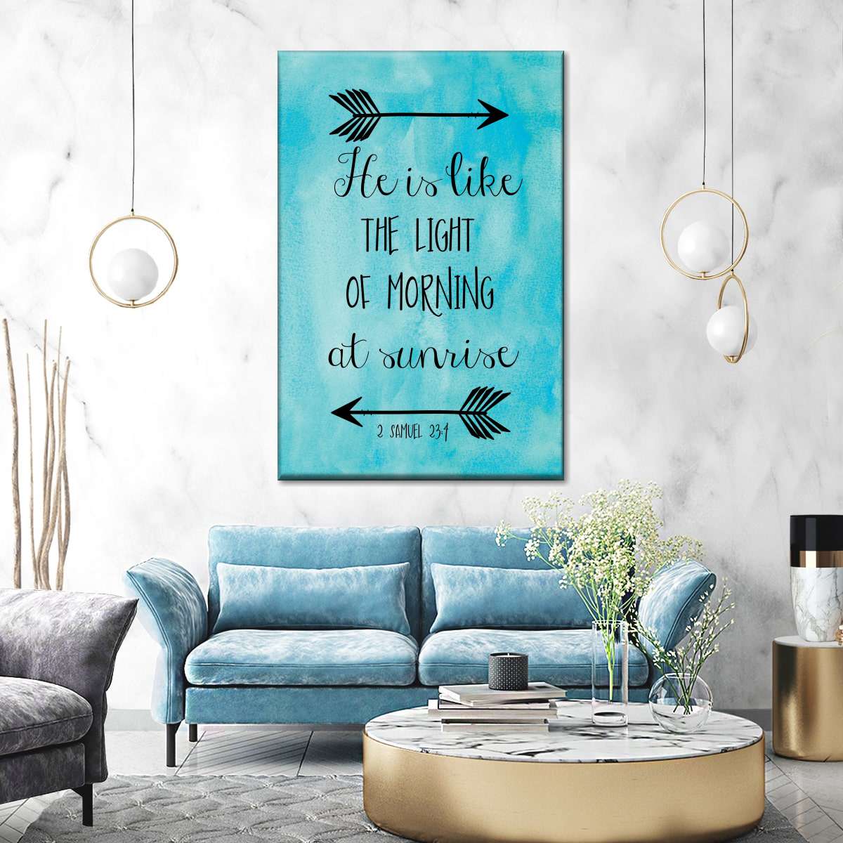 Samuel He Is Like The Light Wall Art Canvas - Canvas Religious Wall Art - Christian Wall Decor Living Room