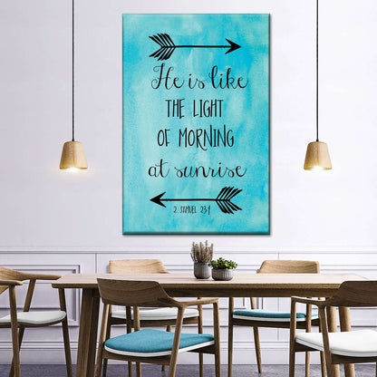 Samuel He Is Like The Light Wall Art Canvas - Canvas Religious Wall Art - Christian Wall Decor Living Room