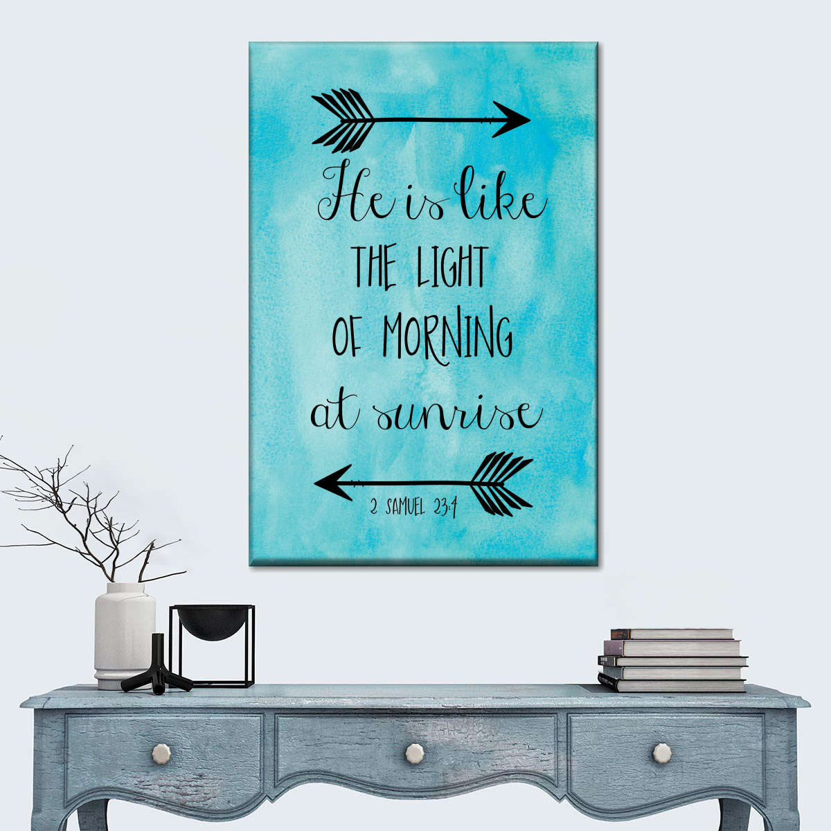 Samuel He Is Like The Light Wall Art Canvas - Canvas Religious Wall Art - Christian Wall Decor Living Room