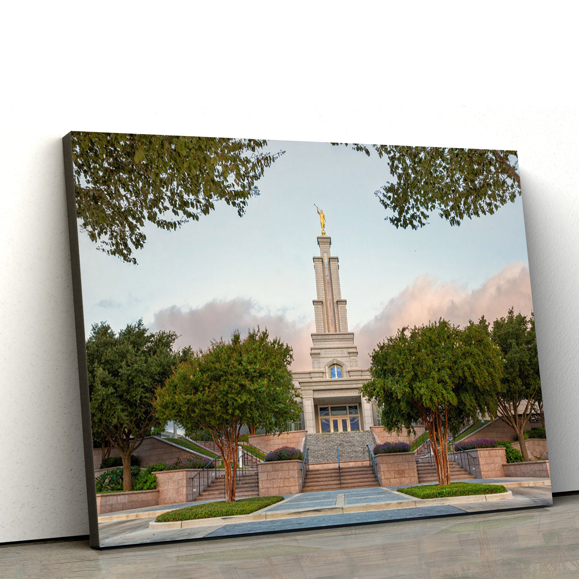 San Antonio Temple Summer Morning Canvas Wall Art - Jesus Christ Picture - Canvas Christian Wall Art