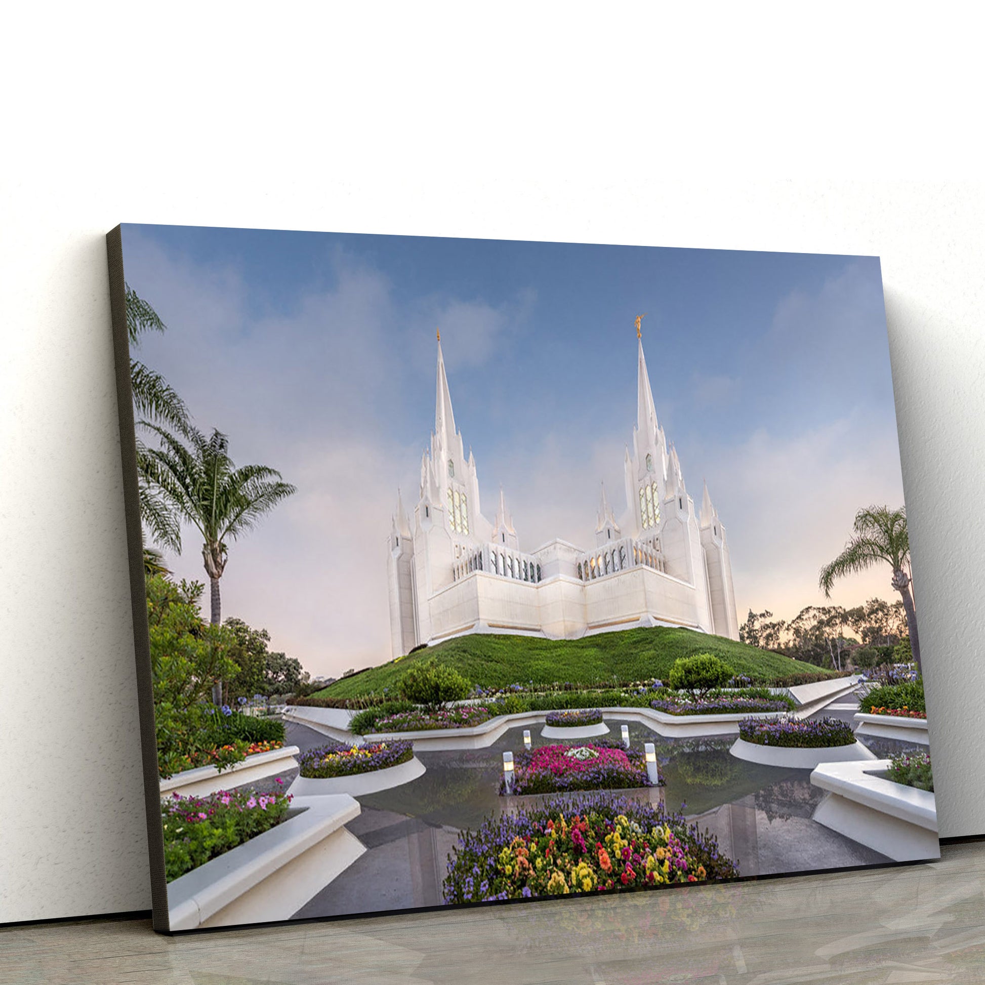 San Diego Temple Garden View Canvas Wall Art - Jesus Christ Picture - Canvas Christian Wall Art