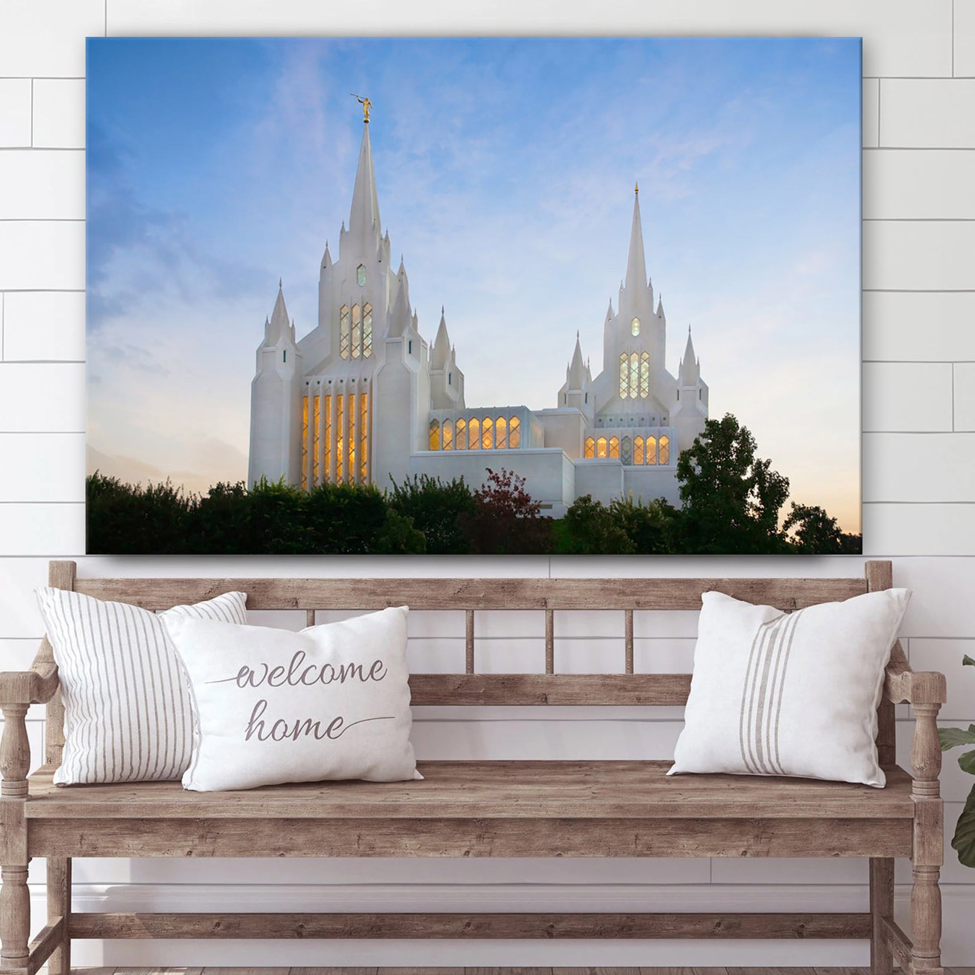San Diego Temple Spires Canvas Wall Art - Jesus Christ Picture - Canvas Christian Wall Art