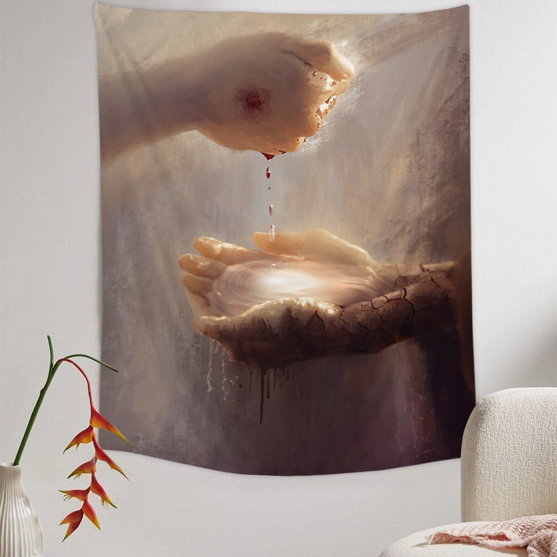 Sanctified Tapestry - Jesus Picture - Religious Tapestry - Christian Tapestry Wall Hangings